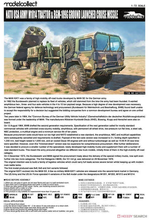 1/72 ModelCollect NATO M1014 Man Tractor & BGM-109G Ground Launched Cruise Missile 72340 - MPM Hobbies