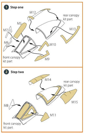1/48 Clear Prop A-10C Double-Sided Painting Mask on Yellow Kabuki Paper for ACADEMY 48036