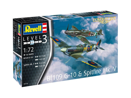 1/72 Revell Germany Combat Set Messerschmitt Bf109G-10 - Spitfire Mk.V 03710