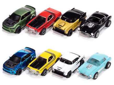 HO Auto World X-Traction Blacktop Bruisers (All 8) SC417