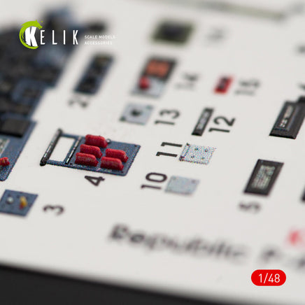 1/48 Kelik P-47M Thunderbolt Interior 3D Decals for Tamiya Kit K48014