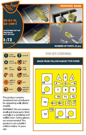 1/72 Clear Prop Ki-61-II, Ki-100-I painting mask (Finemolds FP17, FP19) A72185
