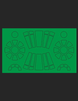 Green Strawberry Millennium Falcon Paint Mask - Fine Molds / Revell AM015