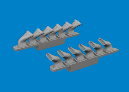 1/72 Eduard Spitfire Mk.V six-stacks exhaust fishtail PRINT Brassin for TAMIYA kit 672410