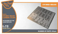 Clear Prop A72012 photo-etched brass landing flaps packaging for 1/72 scale Lavochkin La-5 all versions showing precision detail parts
