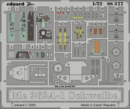 1/72 Eduard Me 262A-1 Schwalbe for HASEGAWA SS277