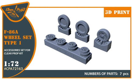 1/72 Clear Prop F-86A Wheel Set Type 1 (CP) 72163