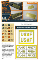 1/48 Clear Prop F-86A Pre-Cut Patterns for Numbers and Lettering Painting Mask 48068