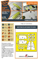 Close-up view of Clear Prop A72038 die-cut paint mask sheet displaying tandem cockpit canopy and window masks for 1/72 F-16B/D twin seater
