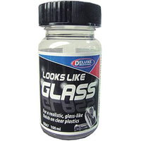 Bottle of 'Looks Like Glass' product with a black cap on a white background