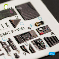 1/72 Kelik F-35B Interior 3D Decals for Academy Kit K72037