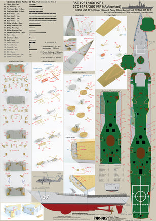 1/350 Pontos Model USS FFG Oliver Hazard Perry Class Detail Up Set Plus Kit 36019F1