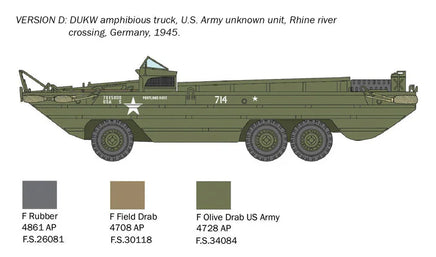1/72 Italeri DUKW 2 1/2 Ton GMC Truck Amphibious Version 7022