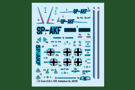 1/72 Hobby Boss Zlin Z-42M Easy Assembly Authentic Kit 80299