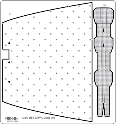 1/350 Pontos Model USS BB-63 Missouri Battleship Detail Up Set 35011F1