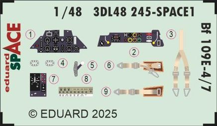 1/48 Eduard Bf 109E-4/7 SPACE 3Dl48245