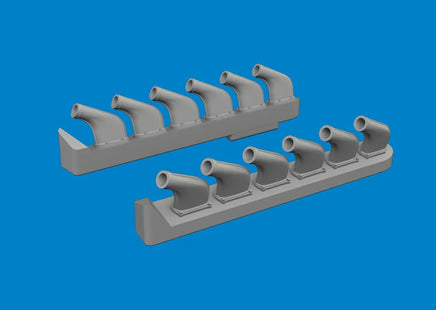 1/72 Eduard P-51 exhaust stacks PRINT Brassin for TAMIYA kit 672411
