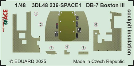 1/48 Eduard DB-7 Boston III Cockpit Insulation SPACE 3DL48236