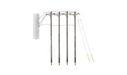 O Woodland Pre-Wired Poles - Single Crossbar US2280