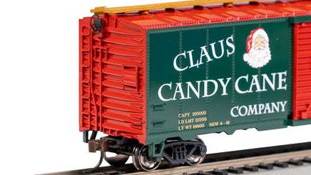 HO Bachmann 40' Box Car - Claus Candy Cane Co. 17007