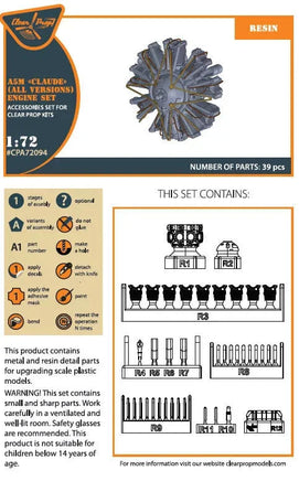 1/72 Clear Prop A5M Claude (All Versions) Resin Engine Set for CP Kits (Upgraded) 72094