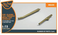 Clear Prop A72003 brass cast metal antenna parts for 1/72 scale Mitsubishi A5M Claude early version aircraft model, showing detailed casting on sprue
