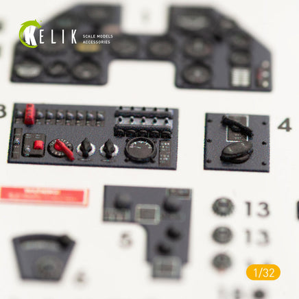 1/32 Kelik P-40M Interior 3D Decals for Trumpeter Kit K32005