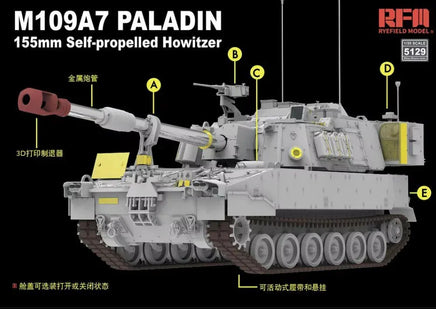 1/35 Ryefield Models M109A7 Paladin Self-Propelled Howitzer 5129