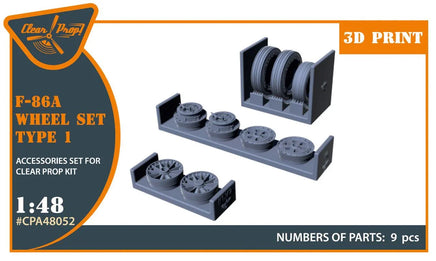 1/48 Clear Prop F-86A Wheel Set Type 1 (CP) 48052