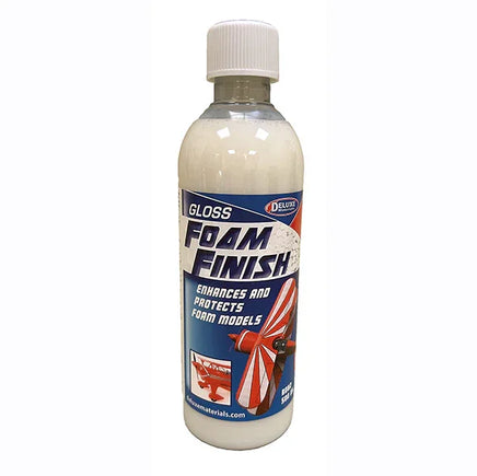 Bottle of Gloss Foam Finish on a white background