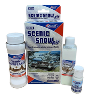 Scenic Snow Kit with bottles and packaging on a white background