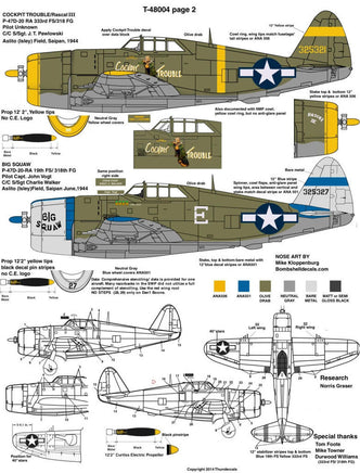 1/48 Thundercals P-47D Razorbacks PTO Part 4 19th, 333rd FS/318th 48004