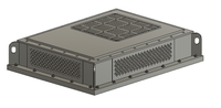 Metallic box with grid patterns on a white background