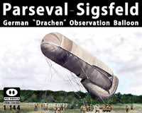 1/144 Pig Models Parseval - Sigsfeld German Drachen Observation Balloon Plastic Model Kit 144-003