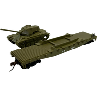HO Rock Island US Army Flat w M60 Tank 32160