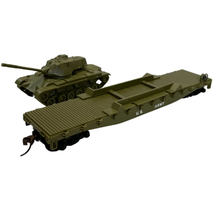 HO Rock Island US Army Flat w M60 Tank 32160