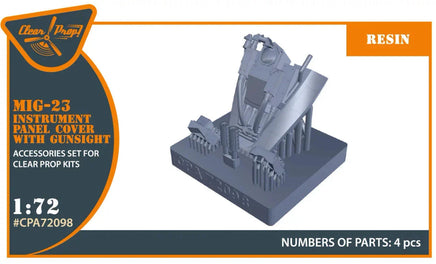 1/72 Clear Prop MiG-23 Instrument Panel Cover with Gunsight for CP Kits 72098