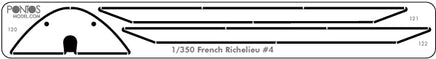 1/350 Pontos Model French Richelieu Wooden Deck Set 1943 35022WD1