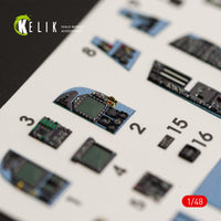 1/48 Kelik F/A-18A Hornet interior 3D decals for Kinetic kit K48028