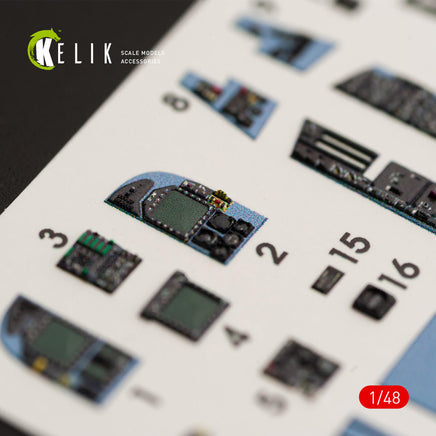 1/48 Kelik F/A-18A Hornet interior 3D decals for Kinetic kit K48028