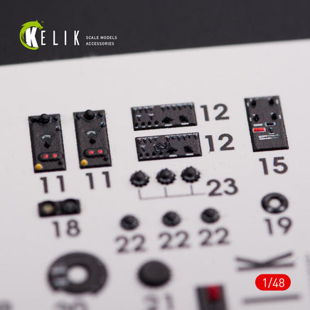 1/48 Kelik F-82 (F,G) Twin Mustang interior 3D decals for Modelsvit kit K48013