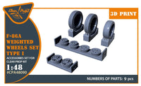 1/48 Clear Prop F-86A Weighted Wheels Set Type 1 (CP) A48090