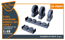 1/48 Clear Prop F-86A Weighted Wheels Set Type 1 (CP) A48090