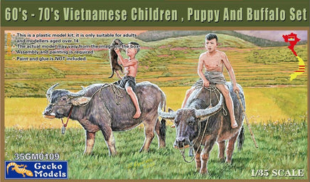 1/35 Gecko Models Vietnamese Children Puppy & Buffalo Set 35GM0109