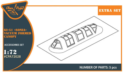 1/72 Clear Prop Ki-51 Sonia (all versions) vacuum formed canopy for CP kits CP72011/CP72012/CP72013 72028