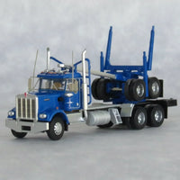 N Trainworx Blue Kenworth W900 Log Truck 49084