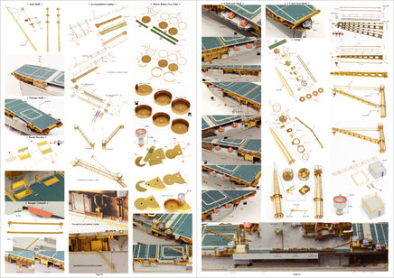 1/200 Pontos Model USS CV-6 Enterprise 1942 Detail Up Set (Teak Tone Deck) 27010FN