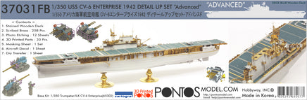 1/350 Pontos Model USS CV-6 Enterprise 1942 Detail Up Set (Blue Deck) 37031FB