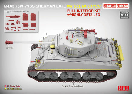 1/35 Ryefield Models M4A3 Sherman 76W VVSS Late w/Interior (Upgrade Version) 5136