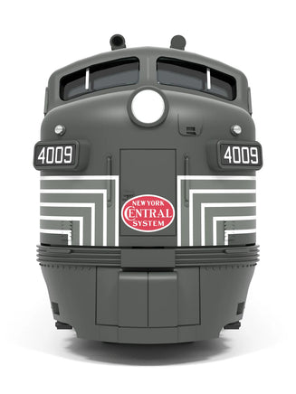 N Broadway Ltd EMD E7 A/B NYC 4009/4104 Full Lightning Stripe, A-Unit Paragon4 Sound/DC/DCC, Unpowered B-Unit 8769v